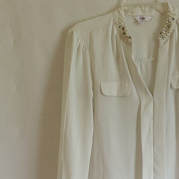 Candie's White blouse size M - Picture 3 of 6